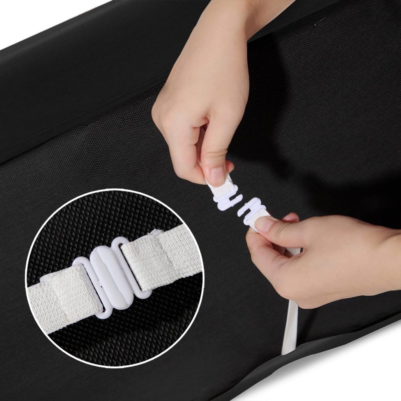 WOMACO Dining Room Bench Covers Stretch Spandex Upholstered Bench Seat Cushion Slipcovers for Kitchen Dining Bench Seat Protector (Black, Medium) - Image 5